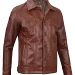 Infinity Leather Men Trucker Jacket