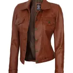 Infinity Leather Women Trucker Jacket