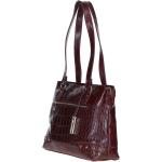 Zip Mid Section Real Leather Shoulder Bag Bordo