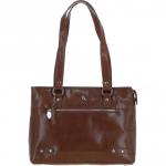 Zip Mid Section Real Leather Shoulder Bag Bridge