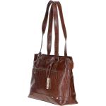 Zip Mid Section Real Leather Shoulder Bag Cognac