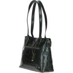 Zip Mid Section Real Leather Shoulder Bag Green