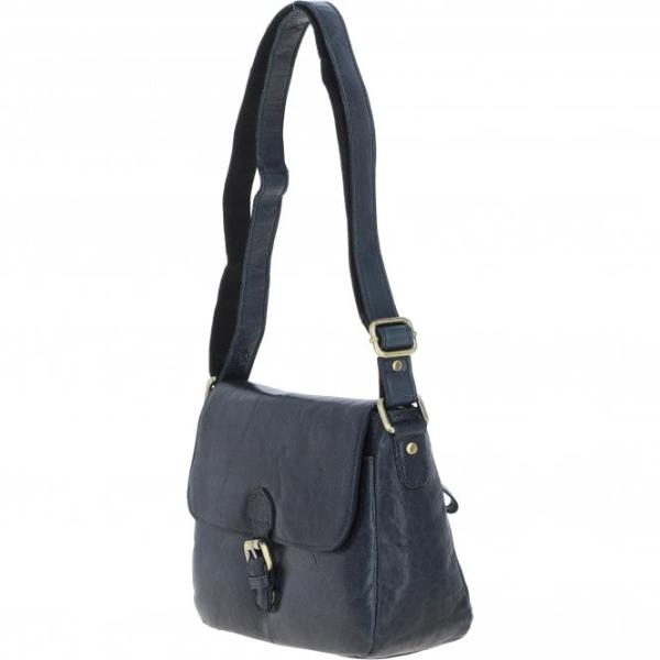 Vintage Leather Cross Body Shoulder Bag Navy