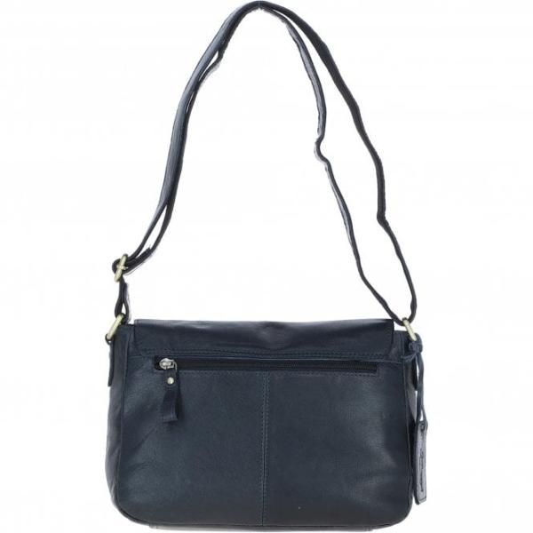 Vintage Leather Cross Body Shoulder Bag Navy