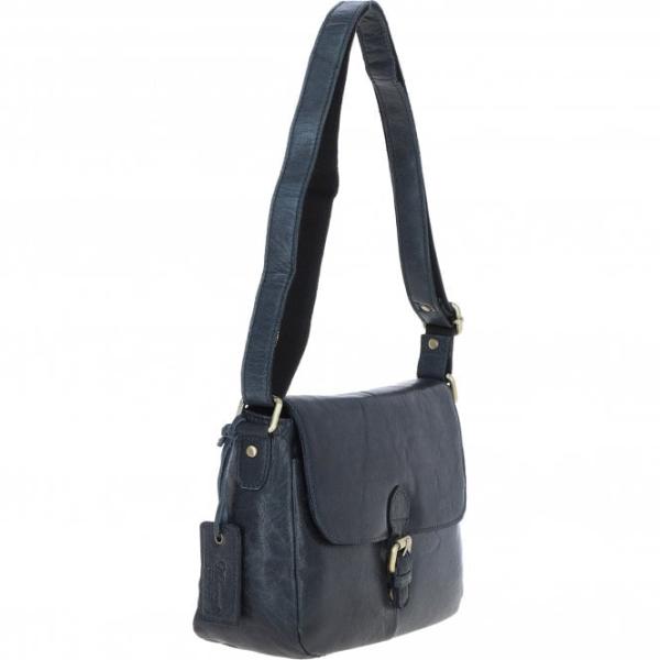 Vintage Leather Cross Body Shoulder Bag Navy