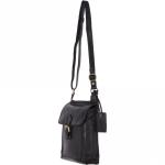 Vintage Small Leather Travel Shoulder Bag Black