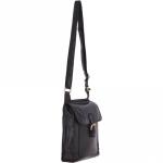 Vintage Small Leather Travel Shoulder Bag Black