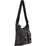 Vintage Two Pocket Leather Shoulder Bag Black