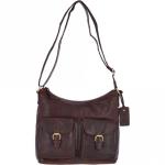 Vintage Two Pocket Leather Shoulder Bag Brandy