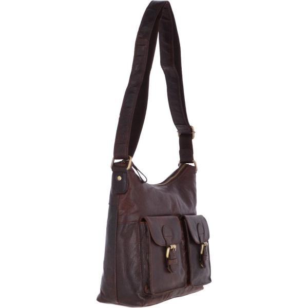 Vintage Two Pocket Leather Shoulder Bag Brandy