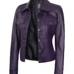 Infinity Leather Women Trucker Jacket