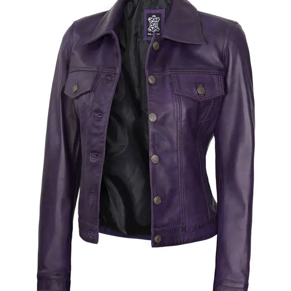 Infinity Leather Women Trucker Jacket