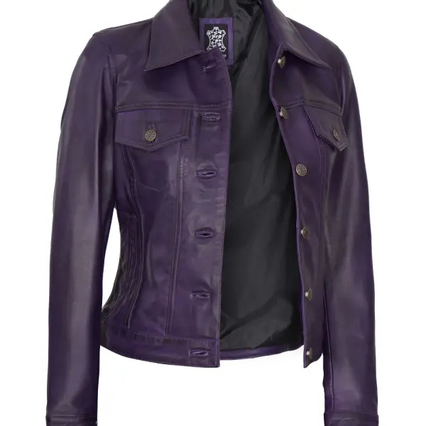 Infinity Leather Women Trucker Jacket