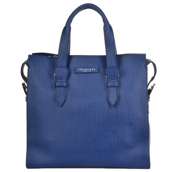 Leather Large Work Bag Blue